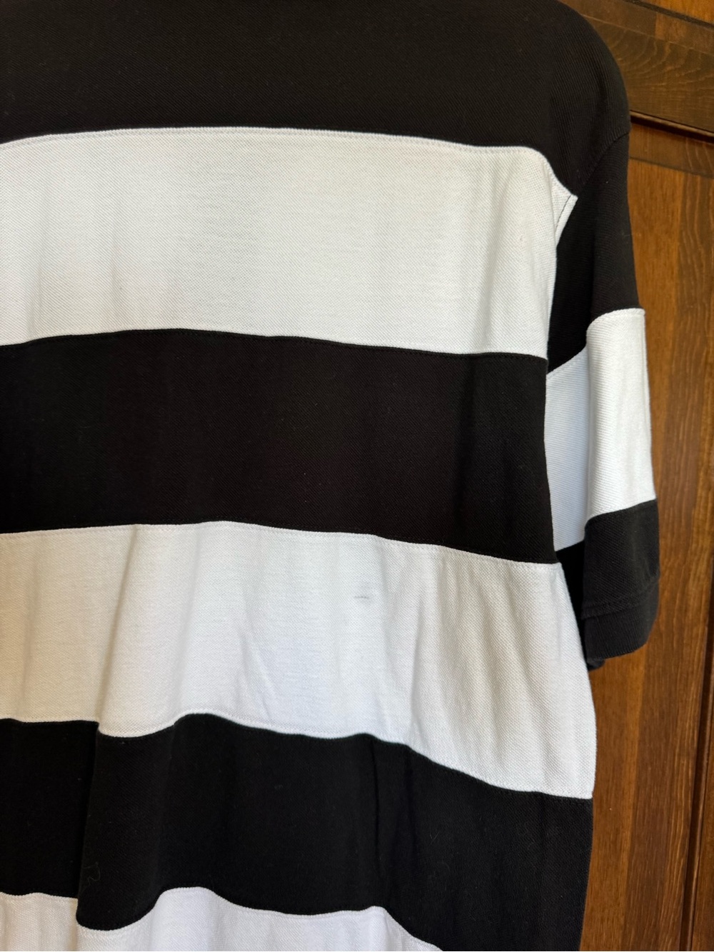 Southpole Vintage Y2K Striped Rugby Polo Shirt Black White Streetwear XL - Picture 5 of 5